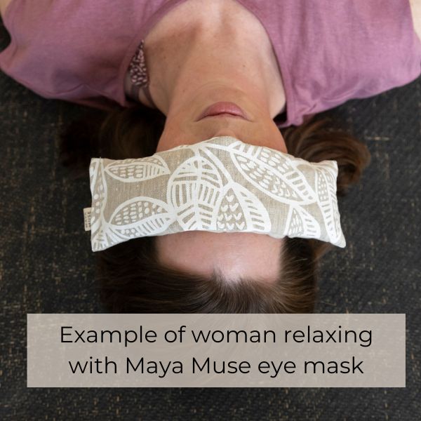 Handprinted organic linen lavender eye pillow - perfect for relaxing and meditating