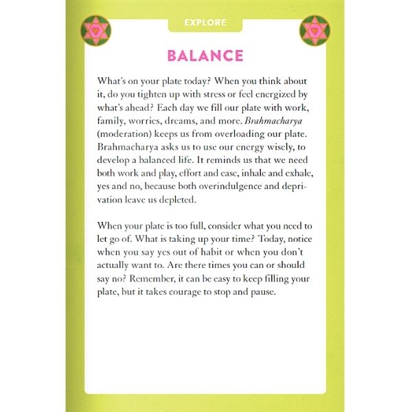 Example of front of a Live your Yoga Card on balance