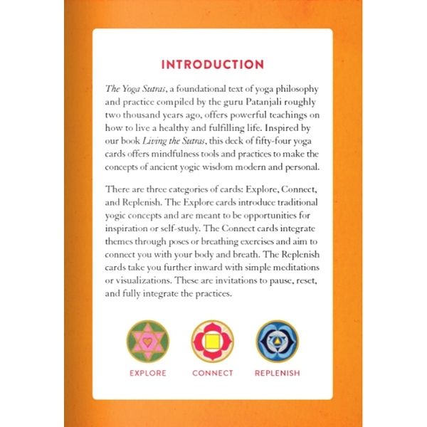 Introduction card from the Live your Yoga Card Deck