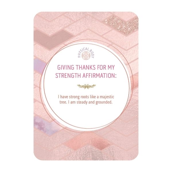 Example of front of a card from the Mindful Living Inspiration Card deck