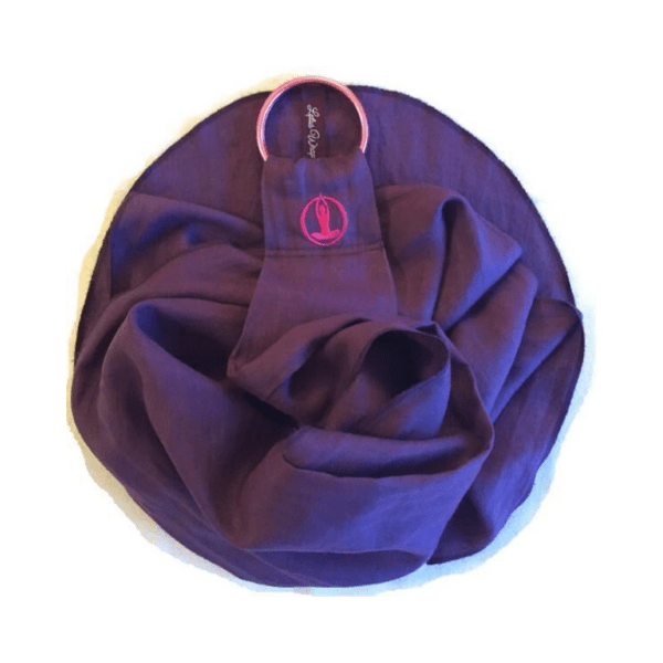 Purple lotus meditation wrap pooled in a circle