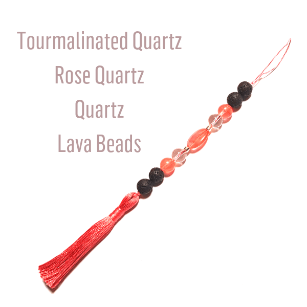 Mixed Quartz and Lava Bead Essential Oil Diffuser on white background